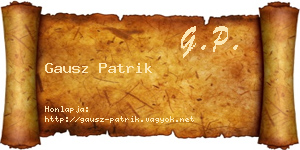 Gausz Patrik névjegykártya